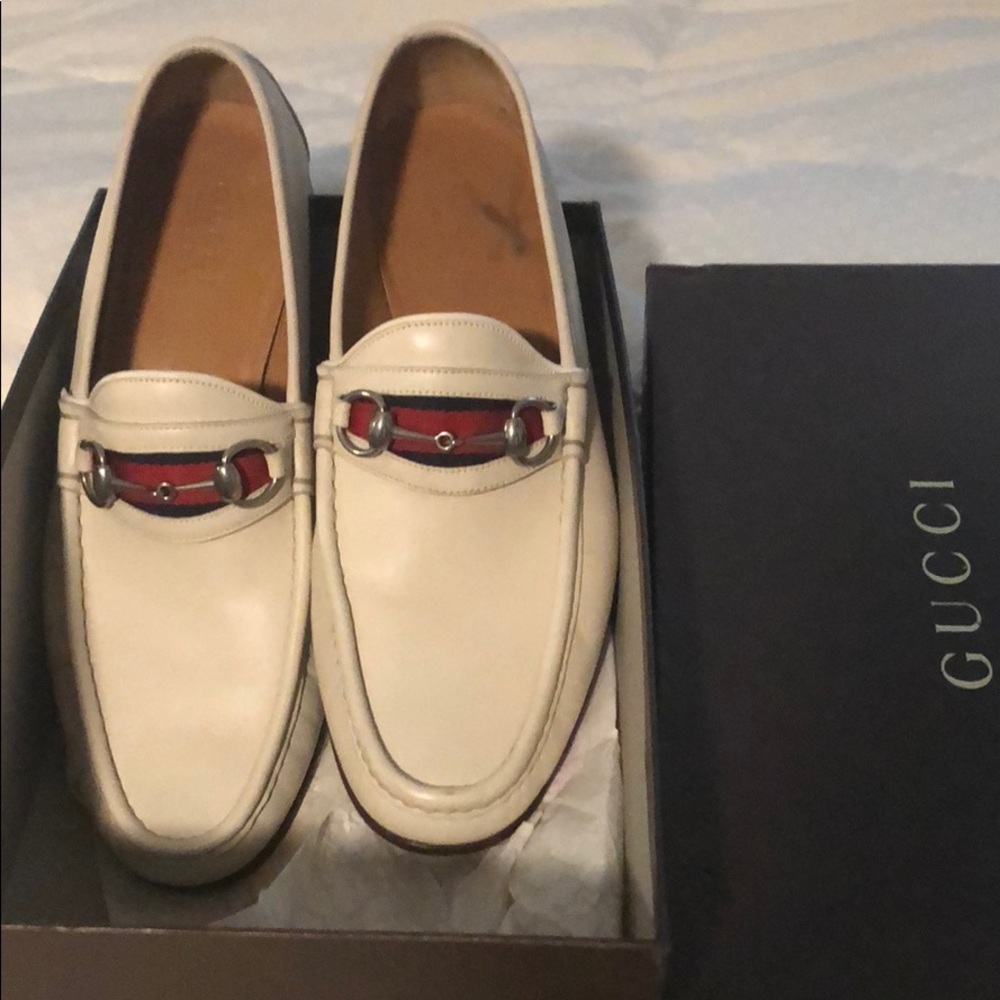 Men’s Cream Gucci Loafers